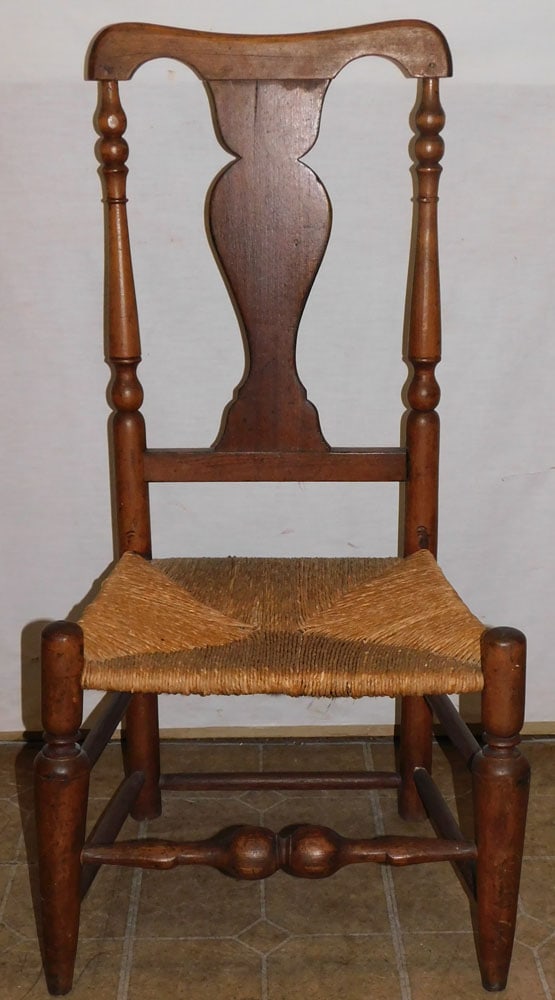 19th Century Cherry Barrister Back New England Side Chair: 19th Century Cherry Barrister Back New England Side Chair. 38 1/2" H ALL DESCRIPTIONS AND ANY CONDITION STATEMENT GIVEN BY LANGSTON AUCTION GALLERY ARE STRICTLY OPINIONS AND LANGSTON'S SHALL HAVE NO R