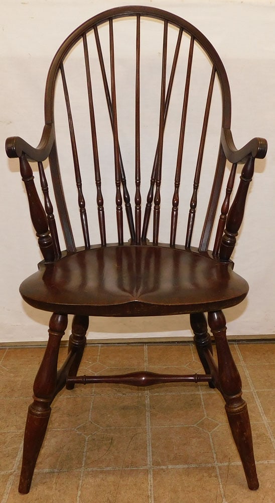 Mahogany Brace Back Windsor Arm Chair  (1 of 3)