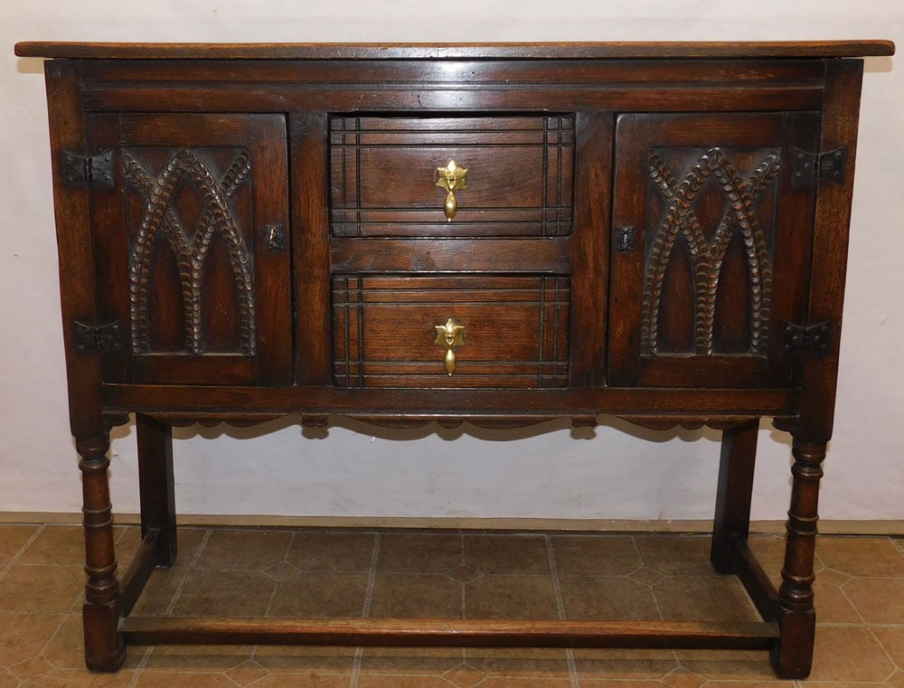 Antique English Jacobean Style Oak Server  (1 of 4)
