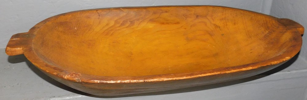 Antique Carved Cherry Dough Bowl  (1 of 2)