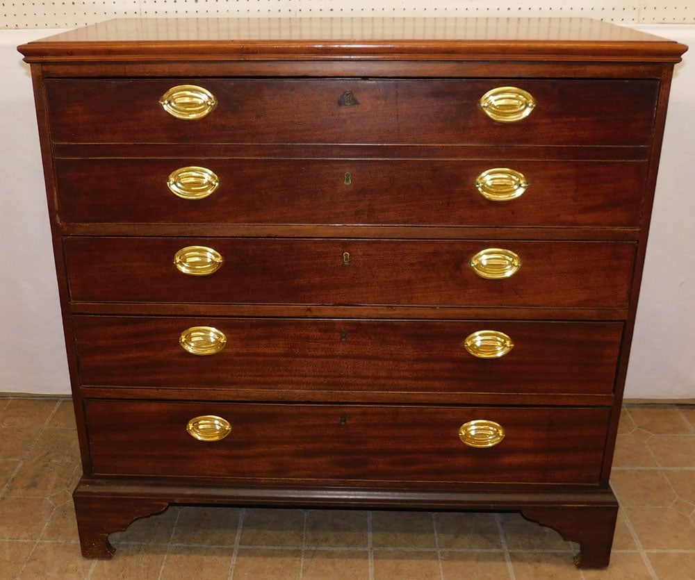 19th Century Mahogany Butler's Desk : 19th Century Mahogany Butler's Desk . 45" W 22" D 44" H ALL DESCRIPTIONS AND ANY CONDITION STATEMENT GIVEN BY LANGSTON AUCTION GALLERY ARE STRICTLY OPINIONS AND LANGSTON'S SHALL HAVE NO RESPONSIBILITY