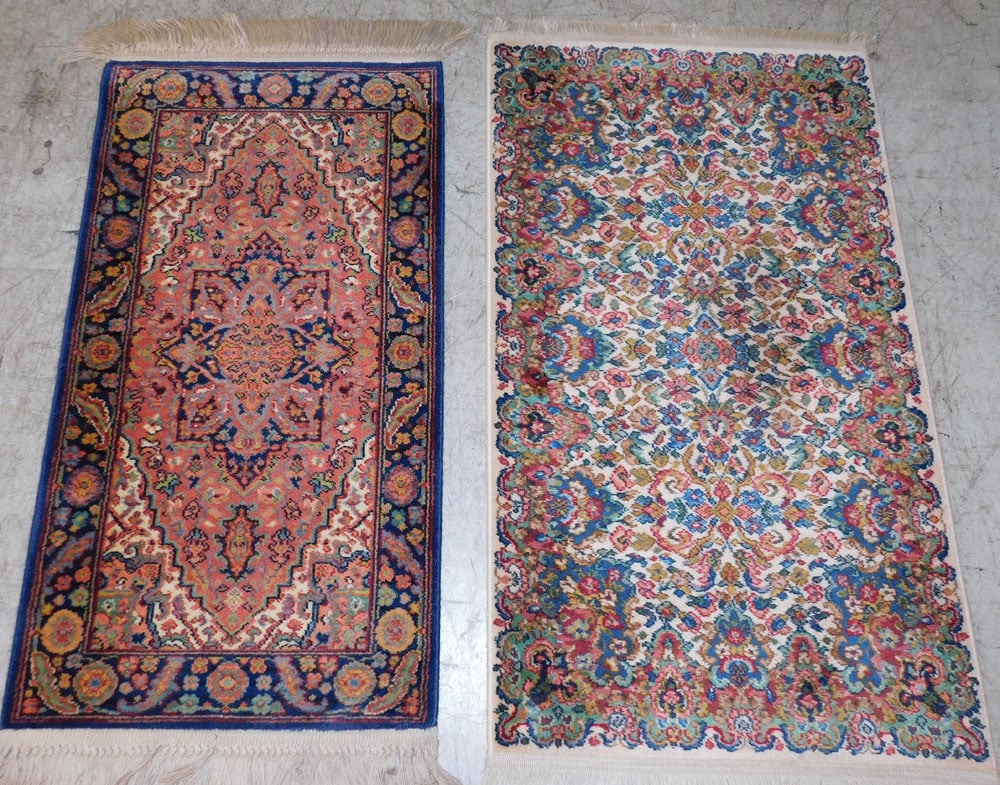 2' 2" x 4' 0" & 2' 6" X 4' 3" Karastan Rugs: 2' 2" x 4' 0" & 2' 6" X 4' 3" Karastan Rugs. ALL DESCRIPTIONS AND ANY CONDITION STATEMENT GIVEN BY LANGSTON AUCTION GALLERY ARE STRICTLY OPINIONS AND LANGSTON'S SHALL HAVE NO RESPONSIBILITY FOR ERRORS