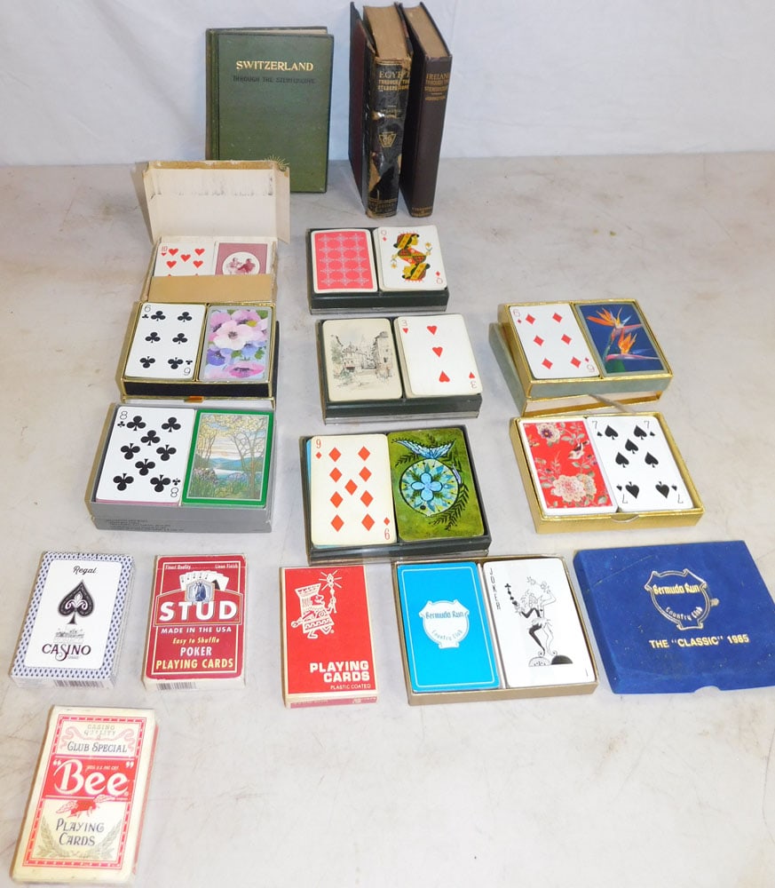 Lot Vintage Playing Cards: Lot Vintage Playing Cards. ALL DESCRIPTIONS AND ANY CONDITION STATEMENT GIVEN BY LANGSTON AUCTION GALLERY ARE STRICTLY OPINIONS AND LANGSTON'S SHALL HAVE NO RESPONSIBILITY FOR ERRORS OR OMISSIONS. THE