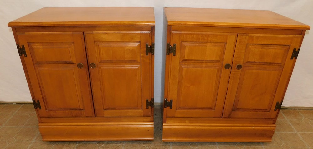 Pair Maple Two Door Cabinets (1 of 4)