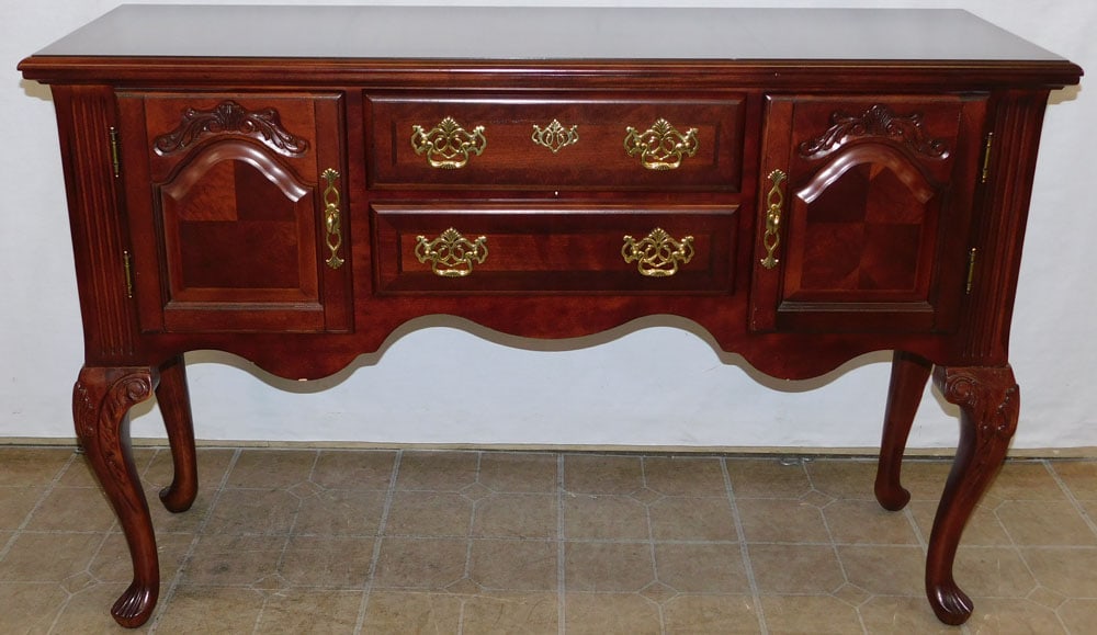 Cherry Banded Top Server With Silver Drawer By Universal Furniture Co. (1 of 9)