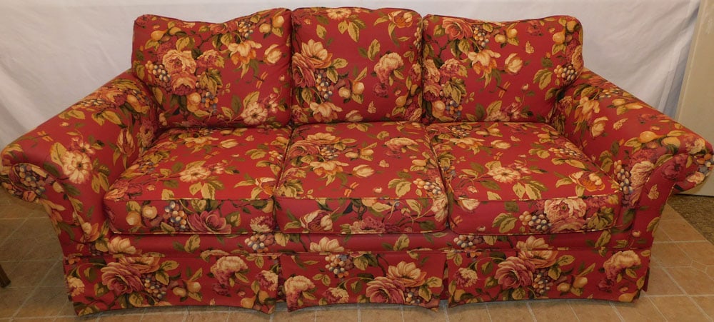 Red Floral Sofa By Broyhill Studio (1 of 4)