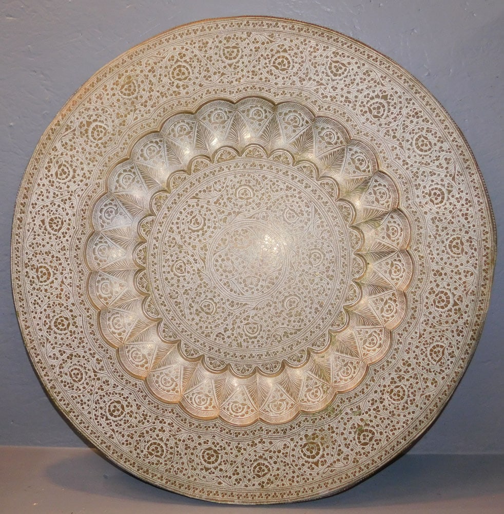 Antique Brass Engraved Wall Charger (1 of 3)