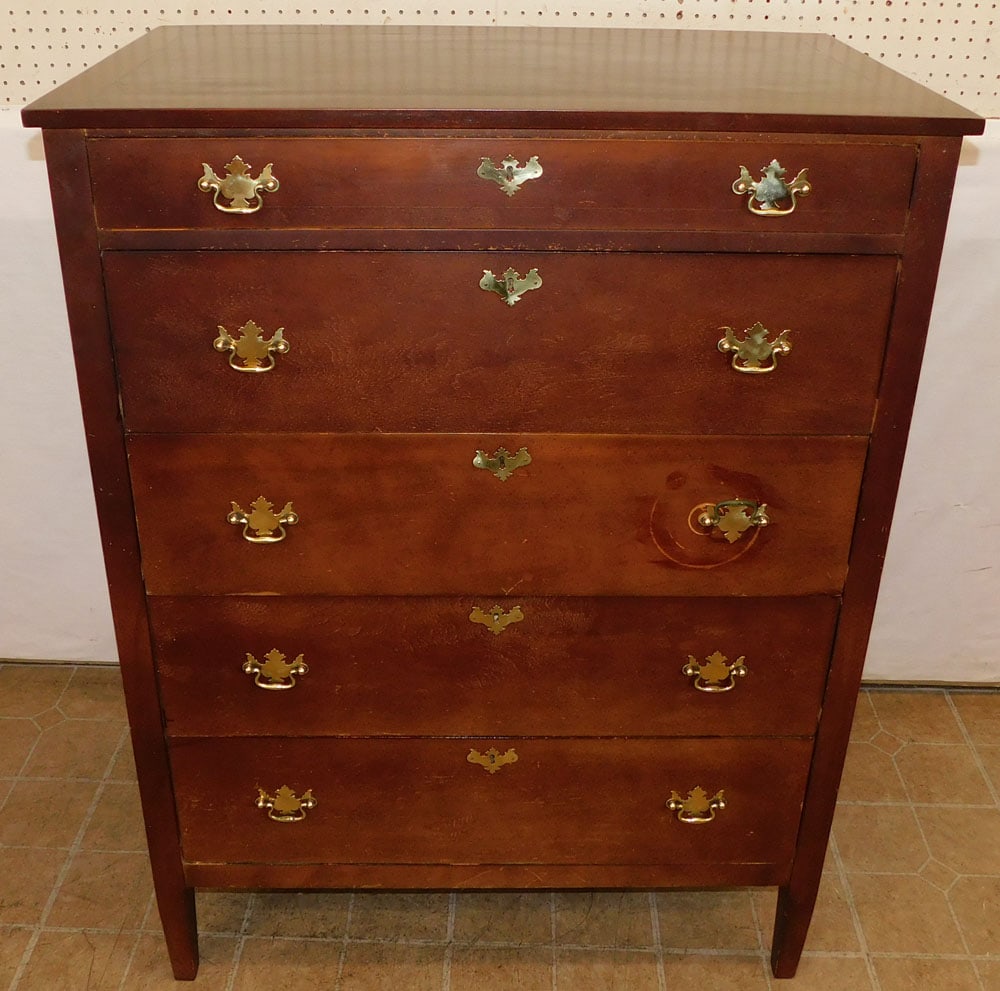 Cherry 5 Drawer Chest (1 of 6)