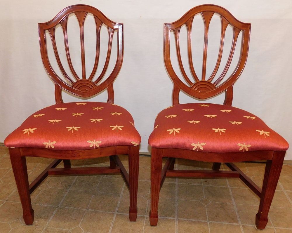 Pair Mahogany Shield Back Side Chairs (1 of 4)