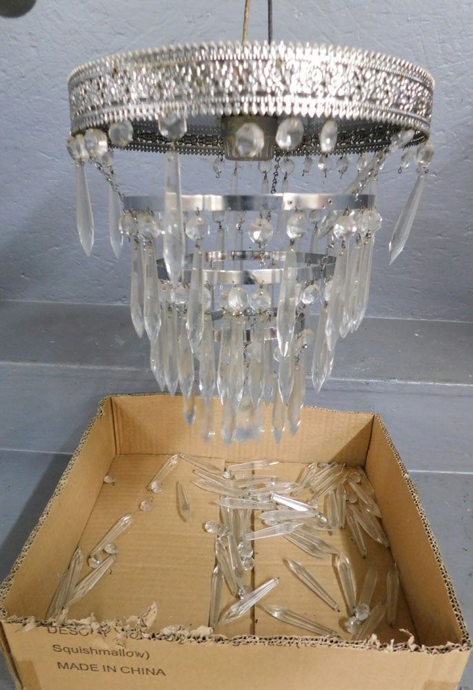 Painted Metal Glass One Light Ceiling Fixture (1 of 3)