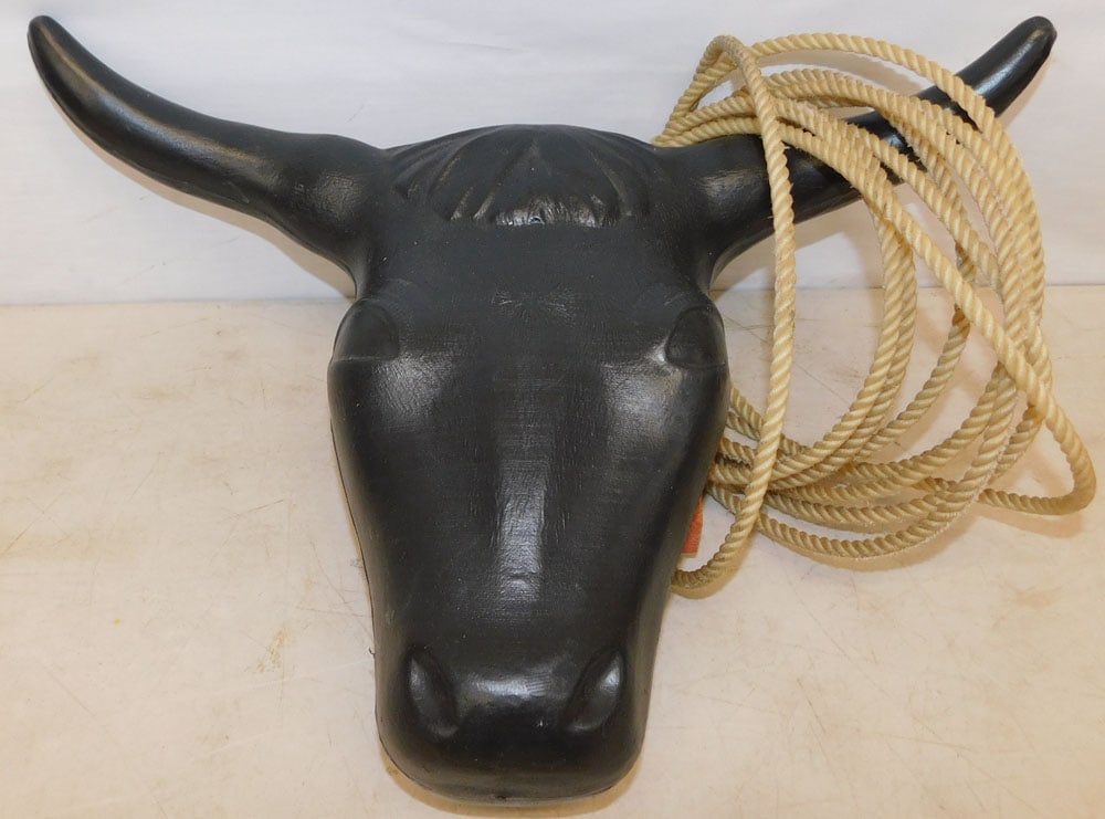 Plastic Roping Training Bull Head: Plastic Roping Training Bull Head . ALL DESCRIPTIONS AND ANY CONDITION STATEMENT GIVEN BY LANGSTON AUCTION GALLERY ARE STRICTLY OPINIONS AND LANGSTON'S SHALL HAVE NO RESPONSIBILITY FOR ERRORS OR OMISS