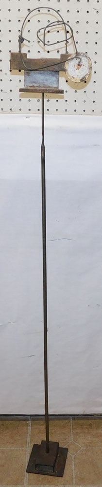 Mid Century Metal & Wood Art: Mid Century Metal & Wood Art. 53" H ALL DESCRIPTIONS AND ANY CONDITION STATEMENT GIVEN BY LANGSTON AUCTION GALLERY ARE STRICTLY OPINIONS AND LANGSTON'S SHALL HAVE NO RESPONSIBILITY FOR ERRORS OR OMISS