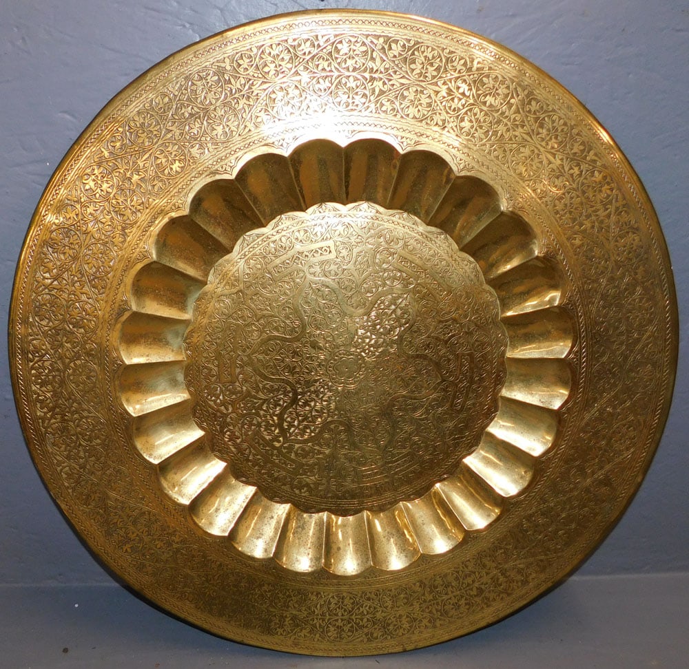 Large Engraved Brass Charger (1 of 3)