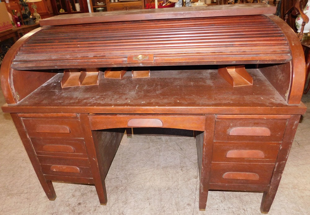 Walnut "C" Roll Desk (1 of 7)