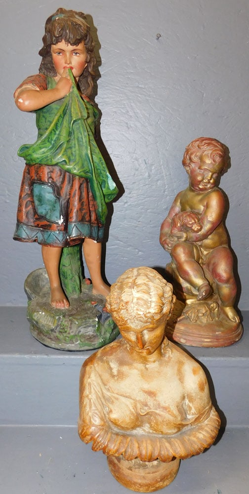 Three Chalk Ware Statues (1 of 5)