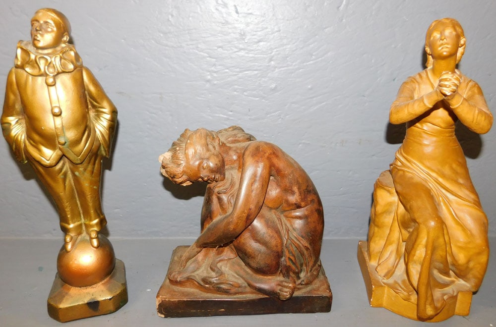 Three Painted Chalk Ware Figurines (1 of 4)