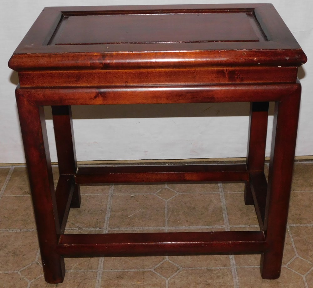 Mahogany Stretcher Base Bench (1 of 2)