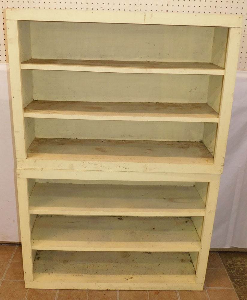 2 Part Painted Wood Bookshelf (1 of 3)