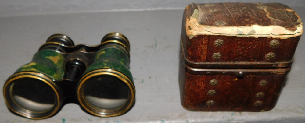 Opera Glasses & Leather Clock Case (1 of 4)