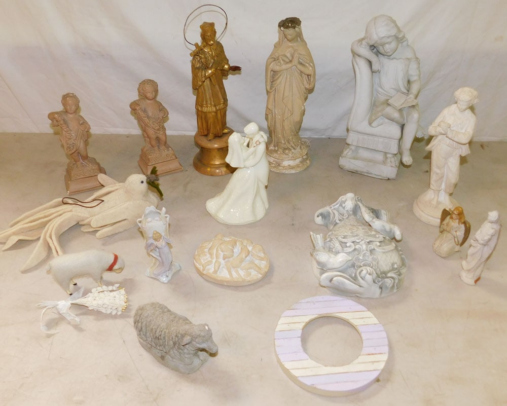 Lot Chalk Ware - Porcelain - Parian Figural Items (1 of 3)