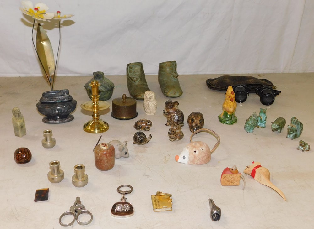 Lot Pottery Figurines - Baby Shoes- Opera Glasses - Misc. Housewares (1 of 5)