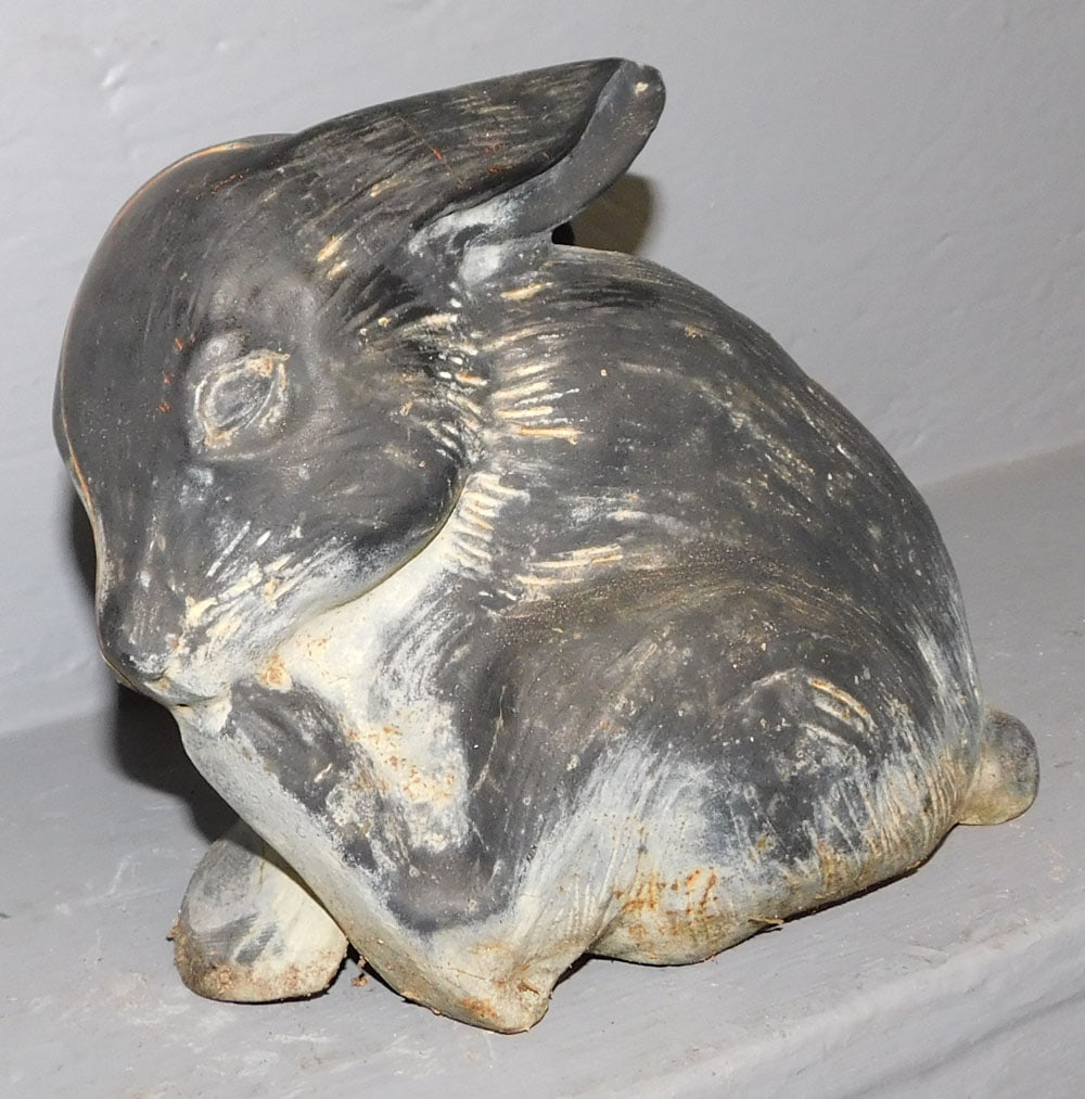 Cast Iron Bunny Door Stop: Cast Iron Bunny Door Stop. 7 1/4" H ALL DESCRIPTIONS AND ANY CONDITION STATEMENT GIVEN BY LANGSTON AUCTION GALLERY ARE STRICTLY OPINIONS AND LANGSTON'S SHALL HAVE NO RESPONSIBILITY FOR ERRORS OR OMISS