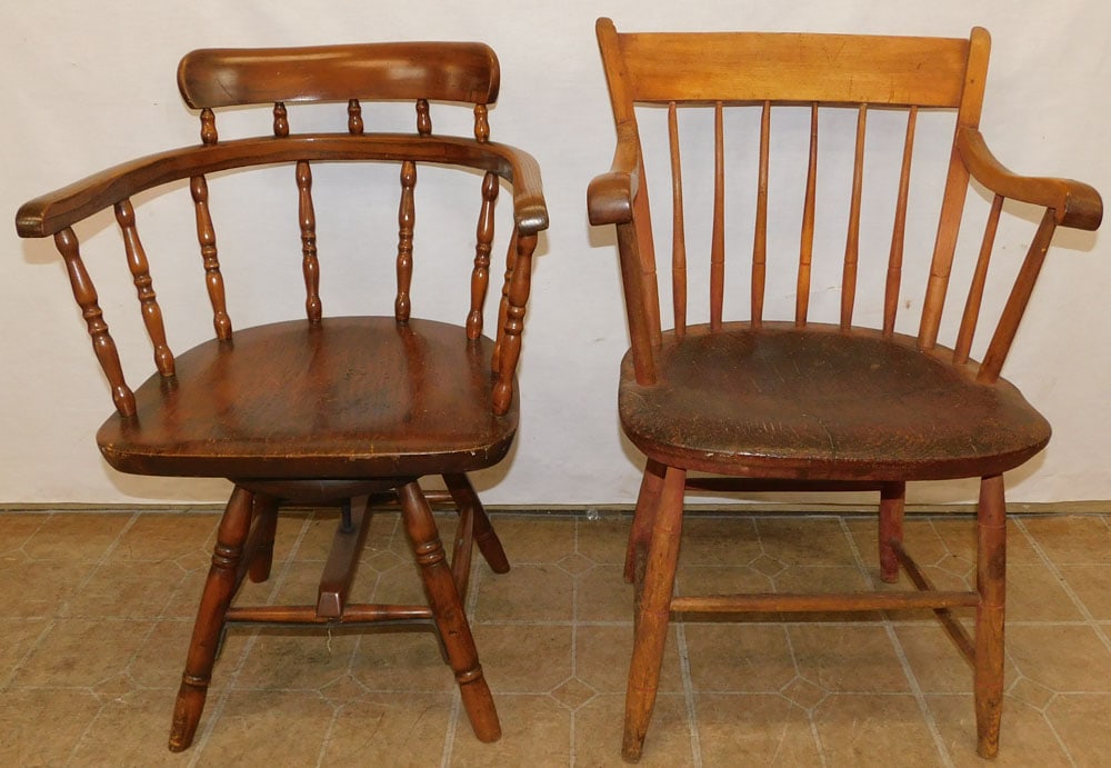 Antique Cherry Windsor Arm Chair & Captains Chair (1 of 2)