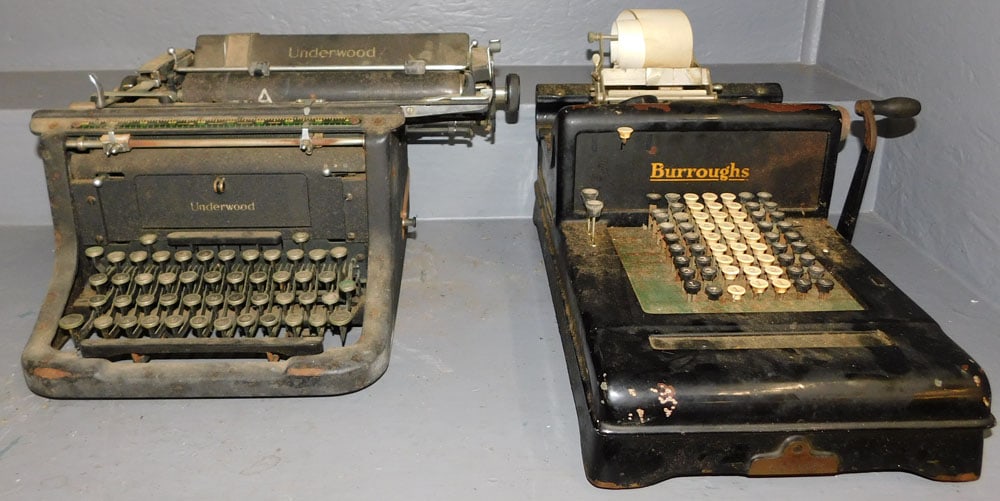 Antique Underwood Typewriter & Antique Adding Machine (1 of 6)