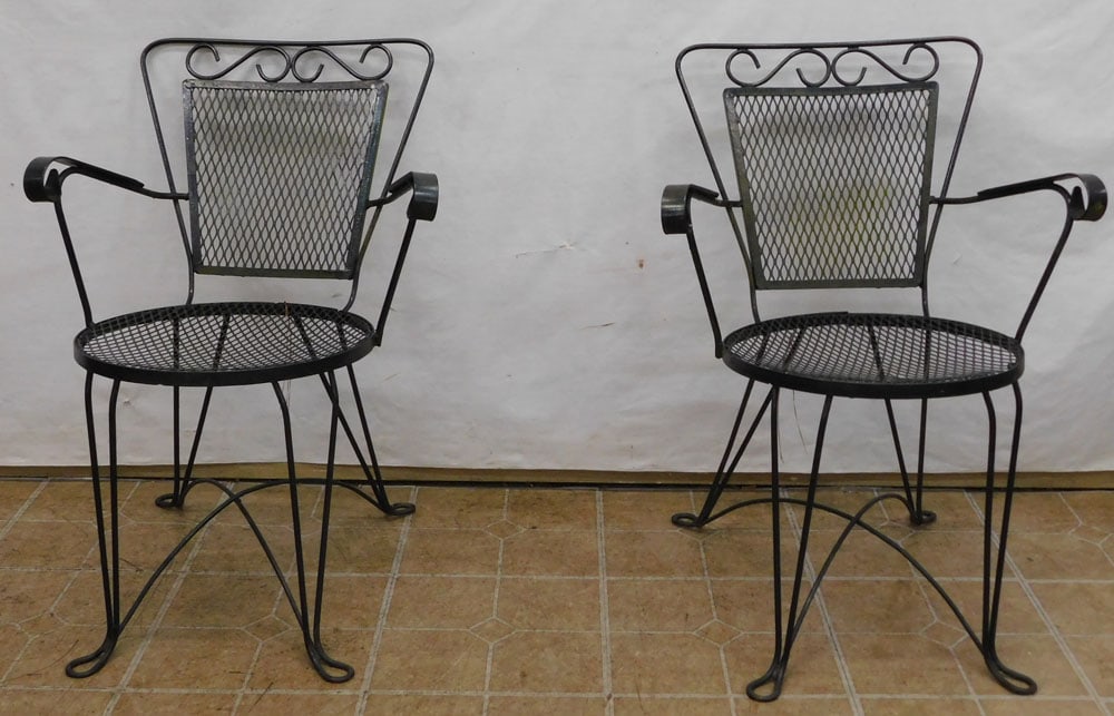Two Painted Wrought Iron Outdoor Chairs (1 of 2)