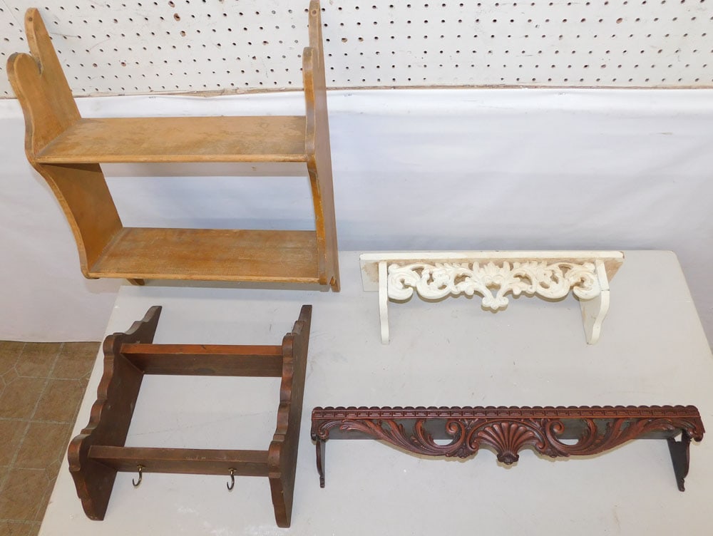 Lot Four Wood Wall Shelves (1 of 2)