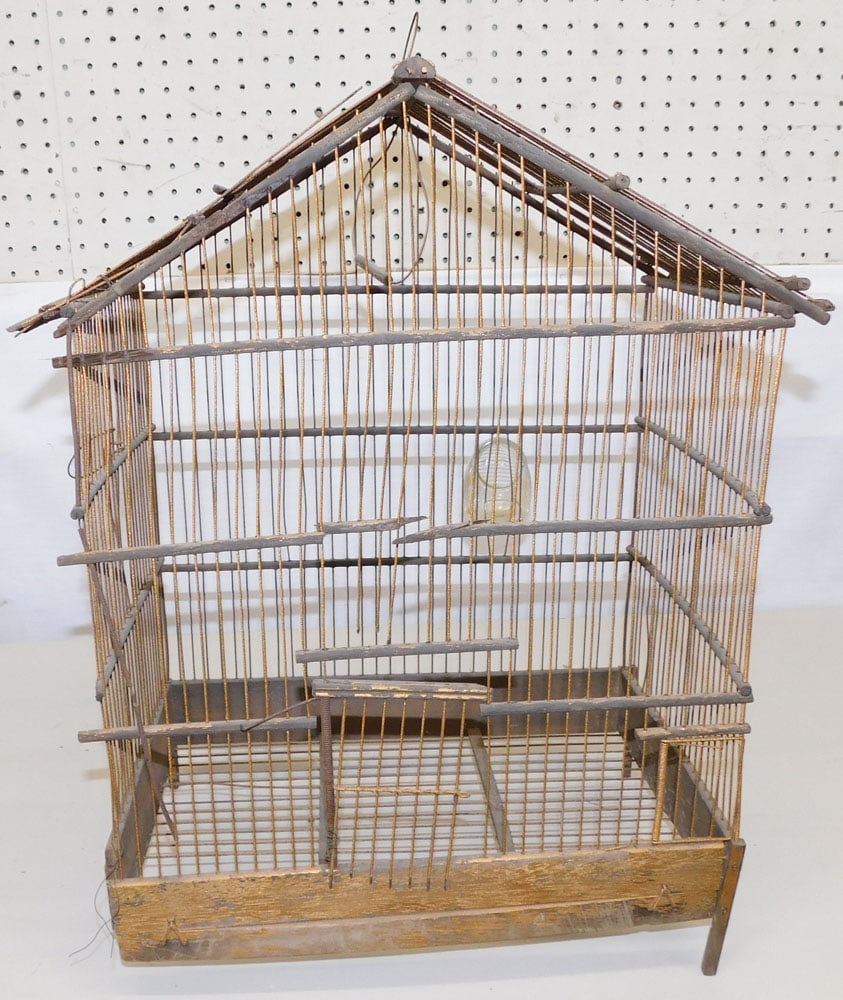 Antique Wood & Wire Bird Cage (1 of 3)