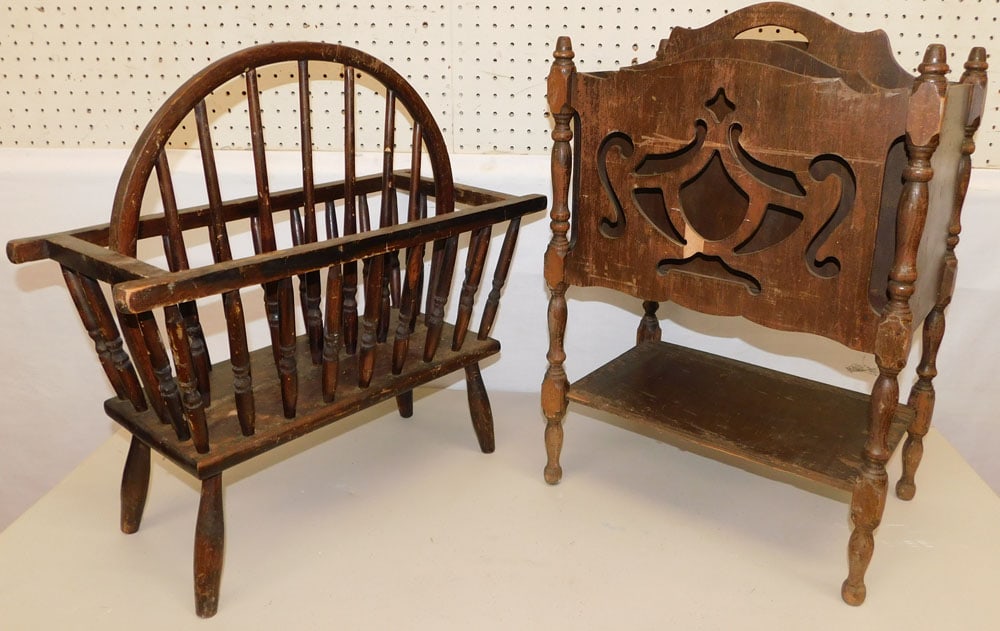 Mahogany Magazine Stand & Walnut Magazine Stand (1 of 2)