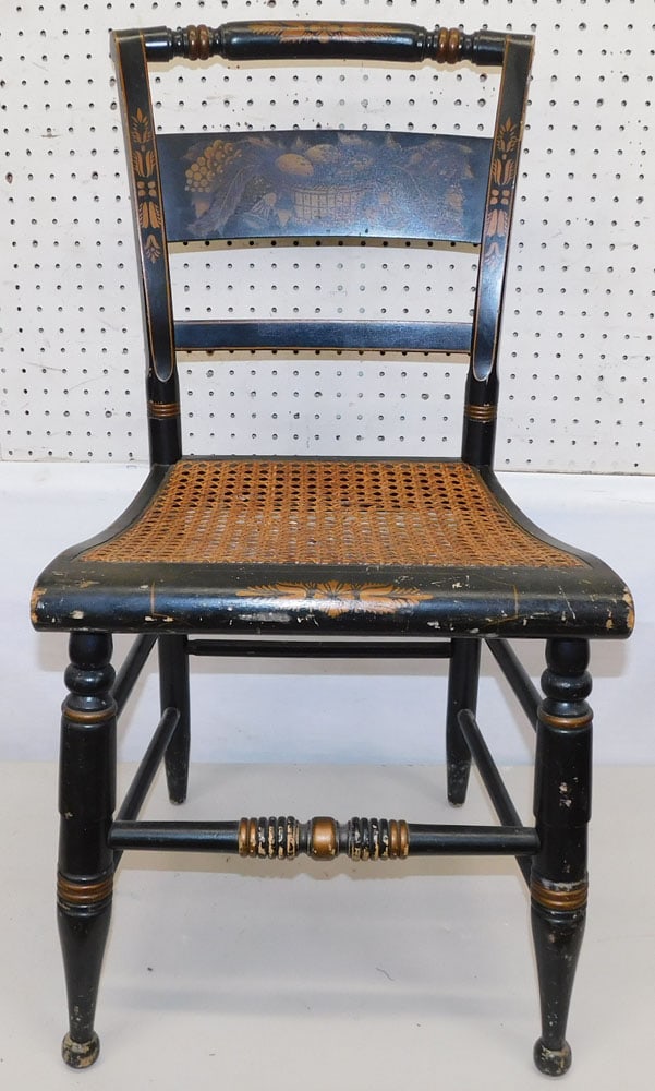 Antique Painted Cane Bottom Side Chair (1 of 3)