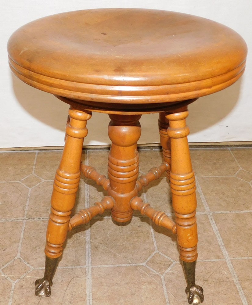 Antique Walnut Piano Stool (1 of 2)