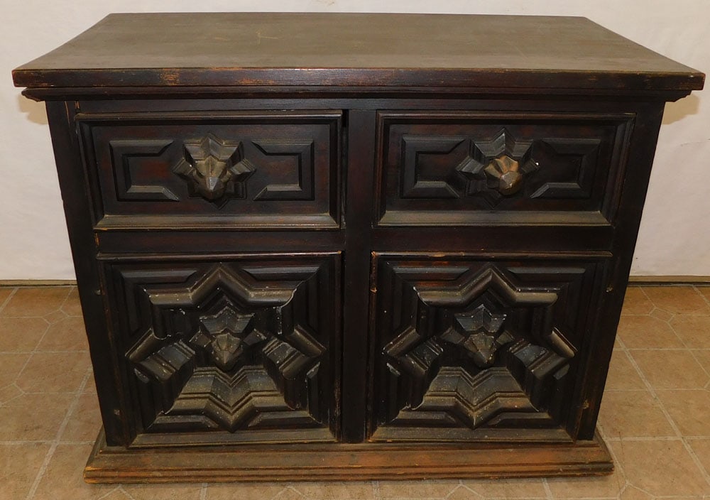 Pine Two Door over Two Drawer Cabinet (1 of 5)