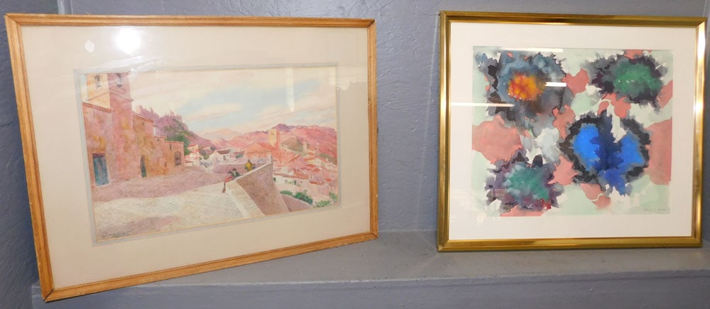 Two Framed Watercolors - One Pencil Signed (1 of 8)