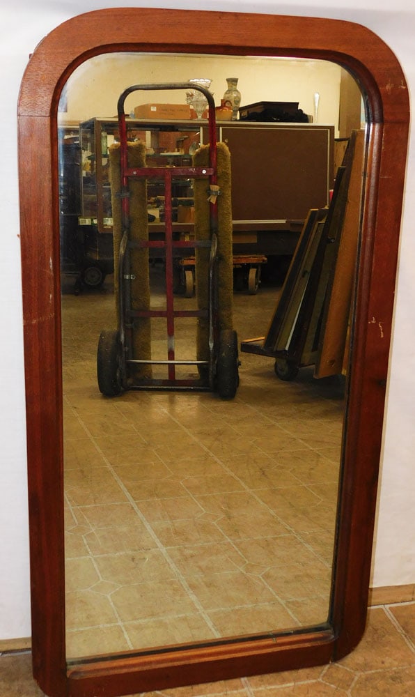 Antique Walnut Framed Mirror (1 of 3)