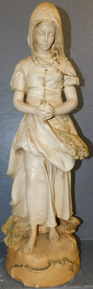 Painted Chalkware Statue - Signed (1 of 3)