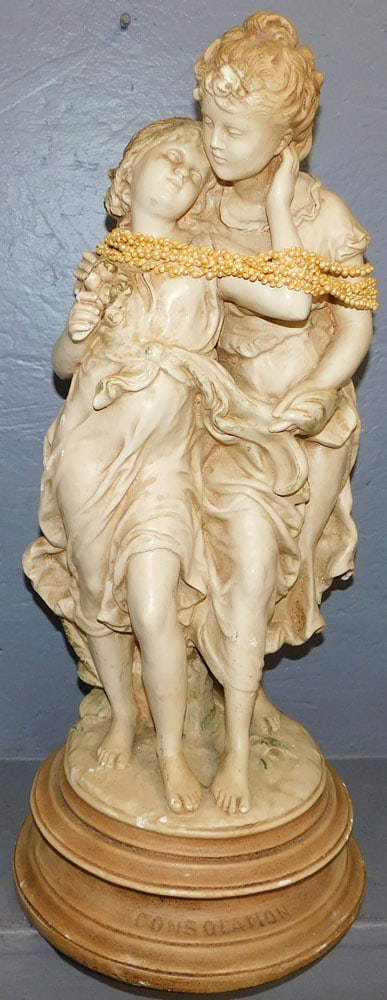 Painted Chalkware Statue - Signed (1 of 4)