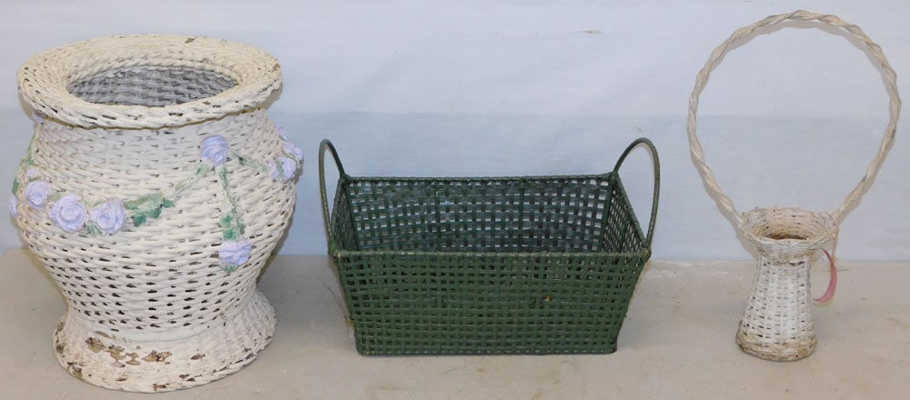 Three Painted Wicker Baskets (1 of 5)