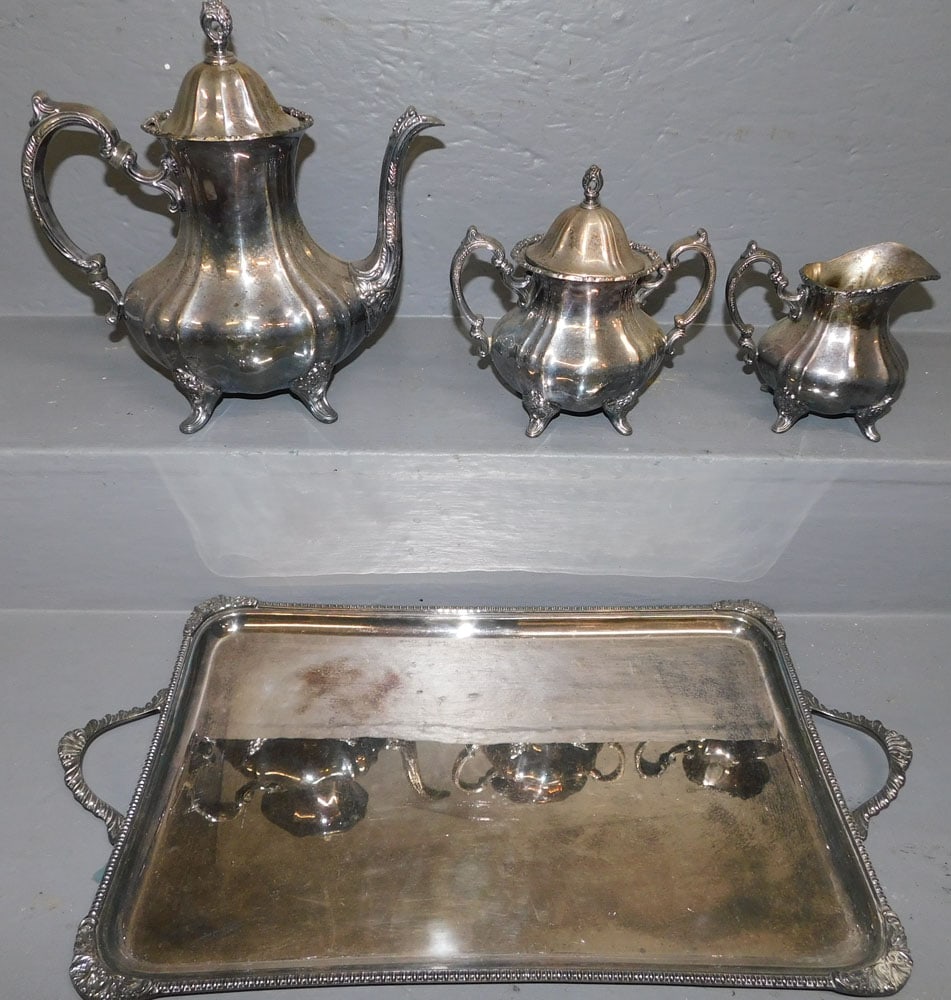 4 Piece Silver Plate Tea Set (1 of 6)