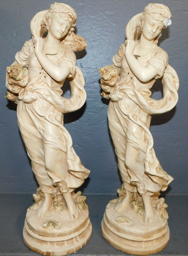 Pair Molded Gesso Statues - Artist Signed (1 of 5)