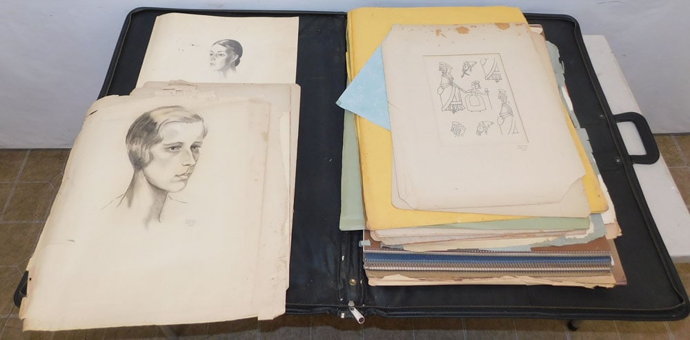 Vintage Portfolio With Unframed Art (1 of 4)