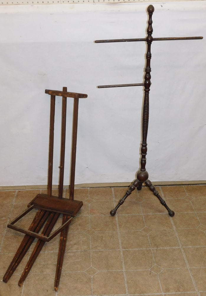 Antique Walnut Towel Rack & Drying Rack (1 of 3)