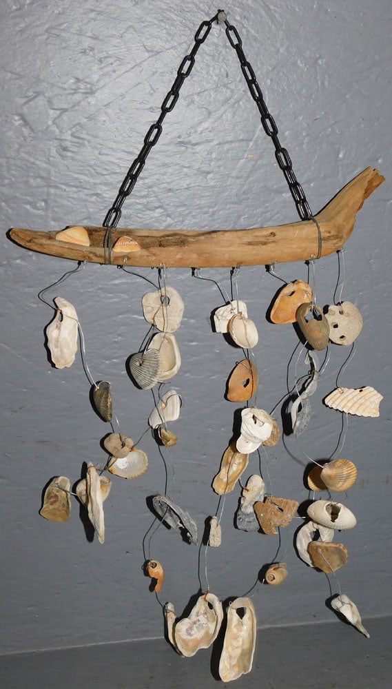 Hanging Sea Shell Wind Chime with Driftwood Handle (1 of 2)