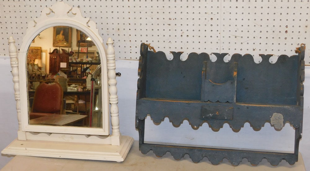 Painted Dressing Mirror & Wall Shelf (1 of 5)