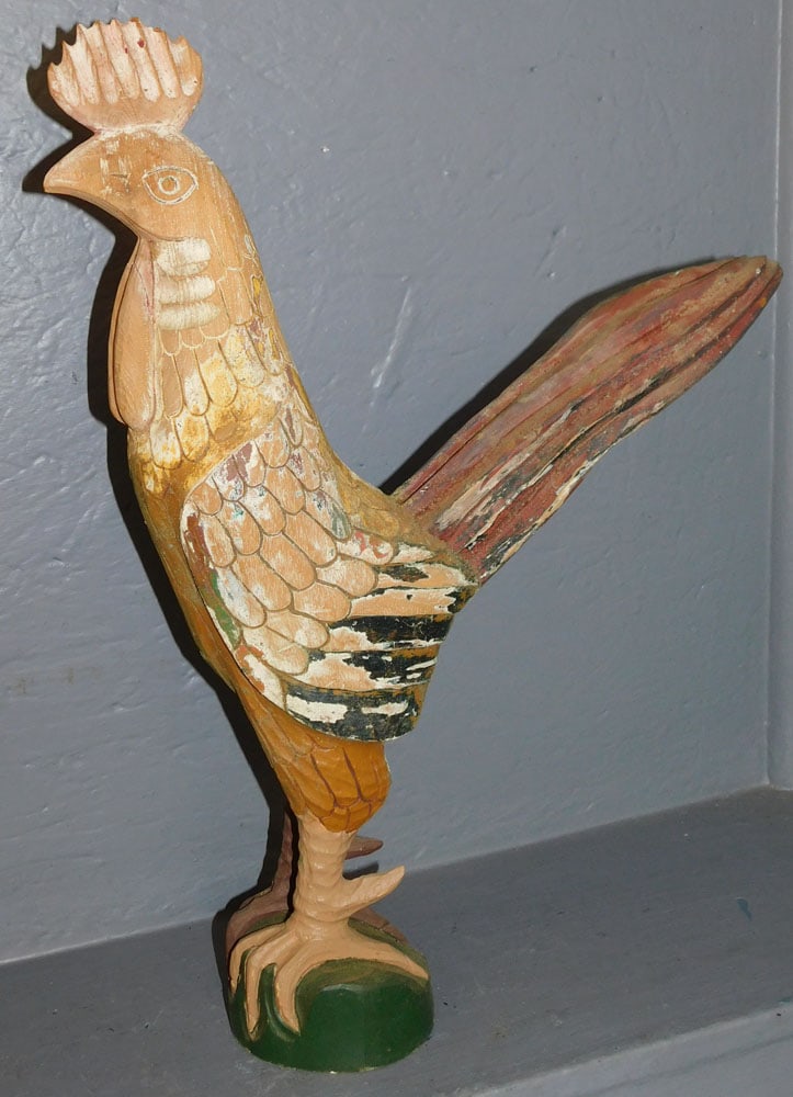 Carved Wood Rooster (1 of 3)