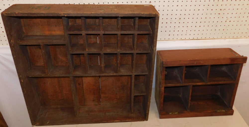 2 Antique Pine Hanging Wall Shelves (1 of 4)
