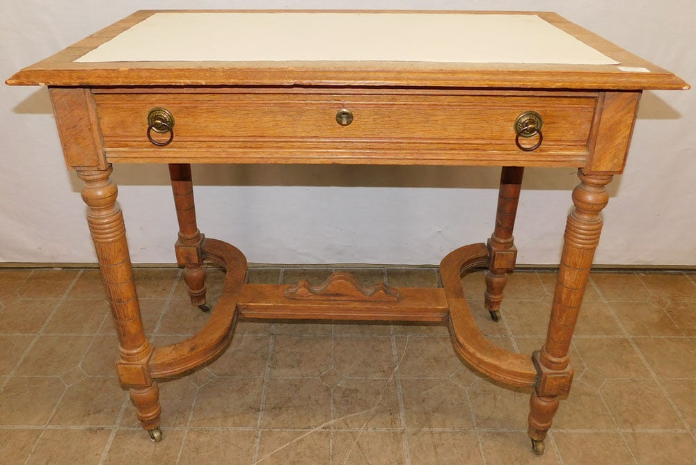 Antique Oak Desk with Drawer (1 of 3)