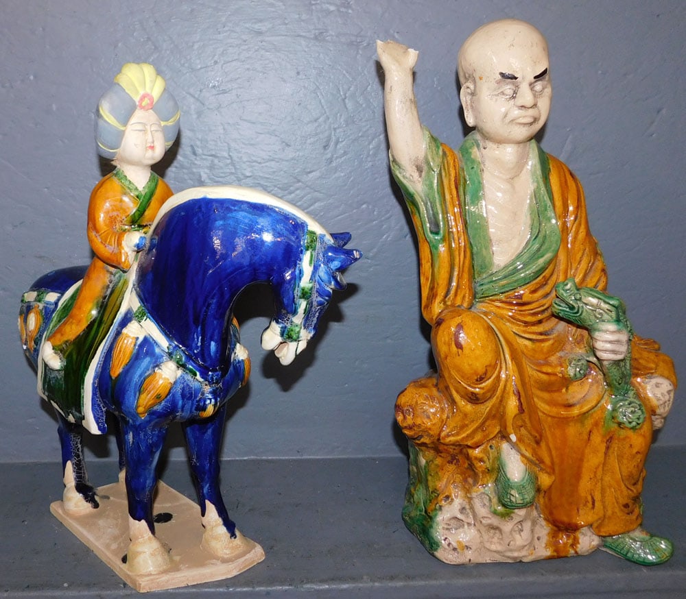 2 Oriental Pottery Figures (1 of 6)